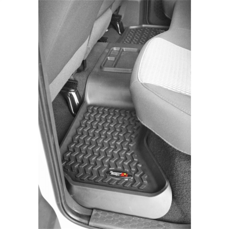 Dodge Ram 1500 Floor Liners - Rear - Rugged Ridge - All Terrain - Black - `02-`18